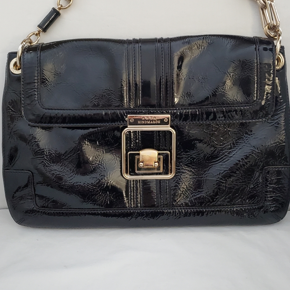 Anya Hindmarch Navy Patent Bag